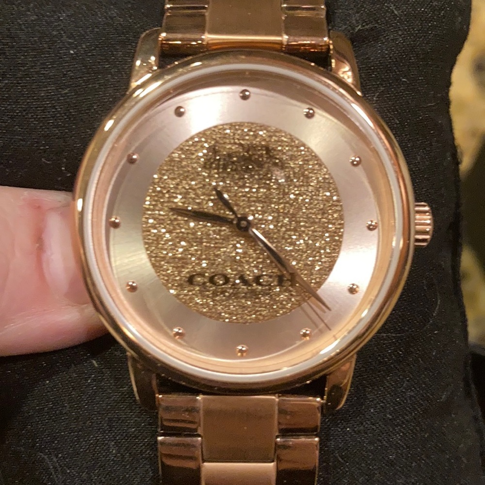 Rose gold tone Coach watch